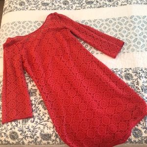 Lilly Pulitzer Coral Dress with sleeves size Small